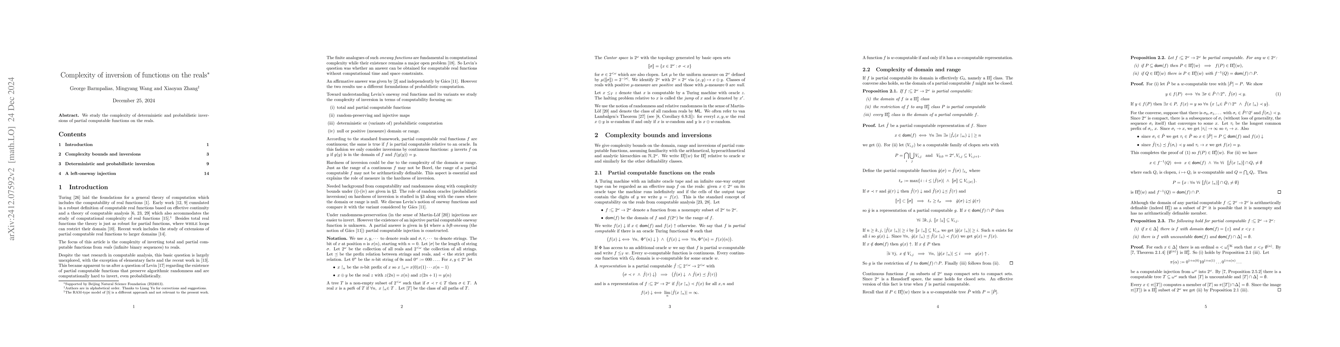Thumbnail for Complexity of inversion of functions on the reals