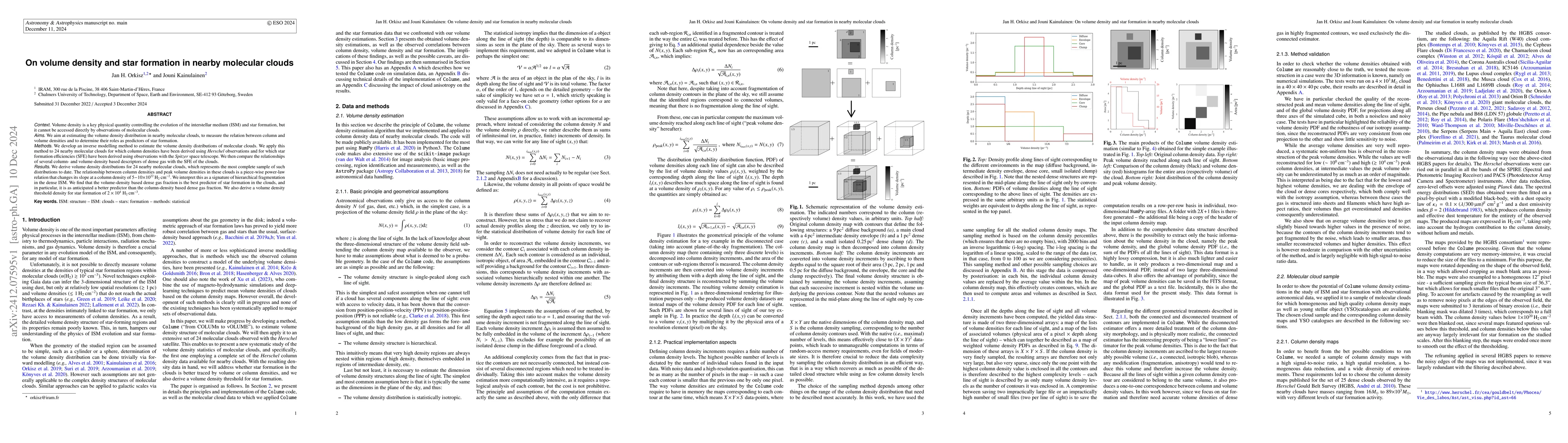 Thumbnail for On volume density and star formation in nearby molecular clouds