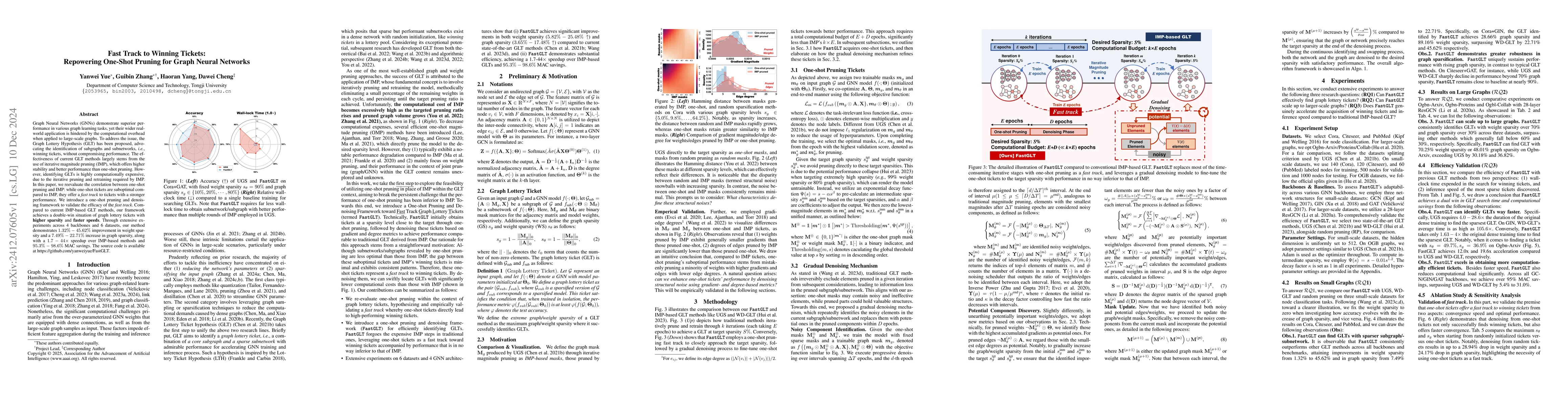 Thumbnail for Fast Track to Winning Tickets: Repowering One-Shot Pruning for Graph
  Neural Networks