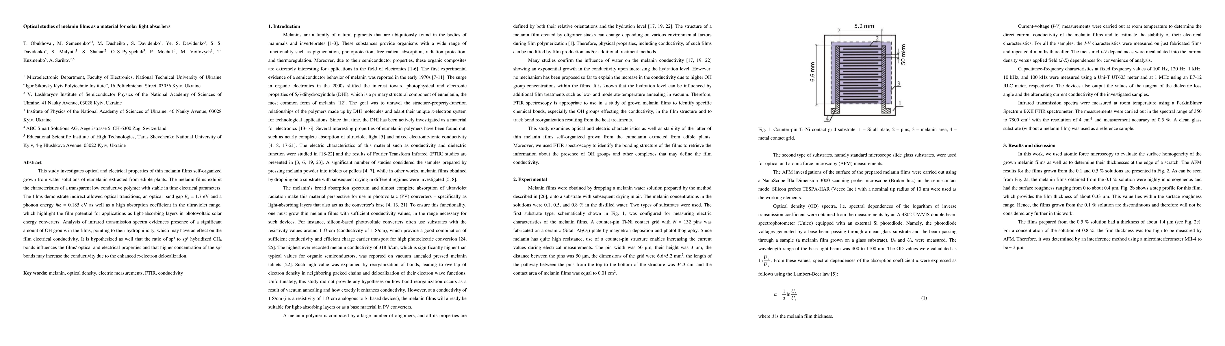 Thumbnail for Optical studies of melanin films as a material for solar light absorbers