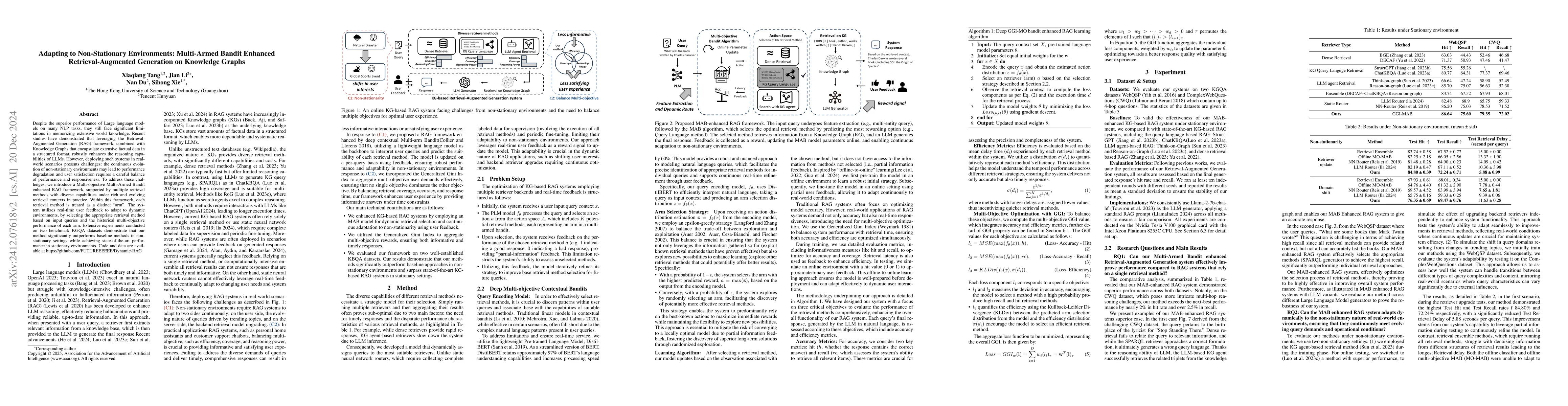 Thumbnail for Adapting to Non-Stationary Environments: Multi-Armed Bandit Enhanced
  Retrieval-Augmented Generation on Knowledge Graphs