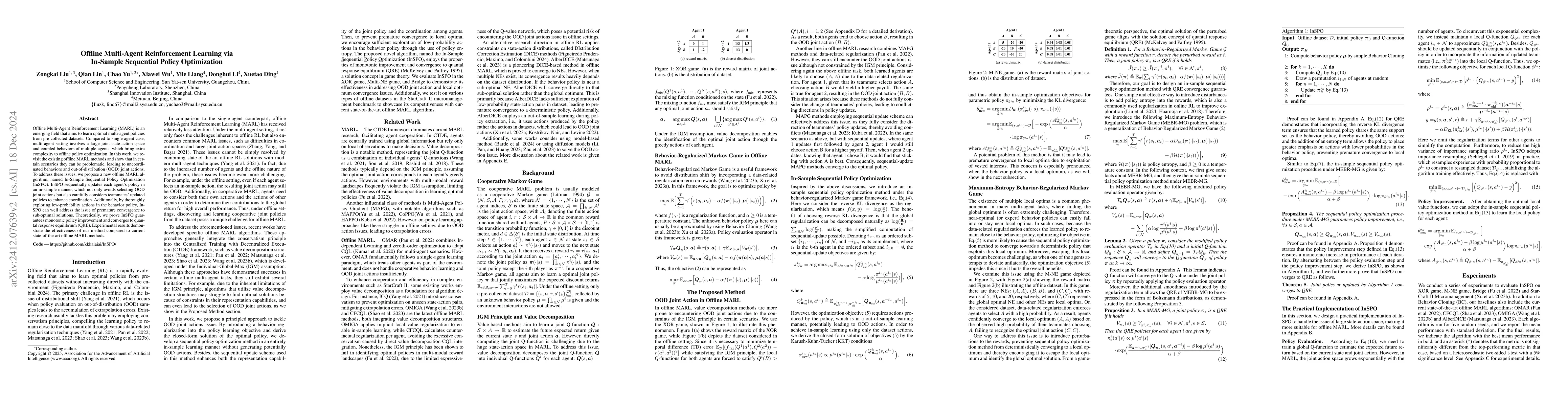 Thumbnail for Offline Multi-Agent Reinforcement Learning via In-Sample Sequential
  Policy Optimization