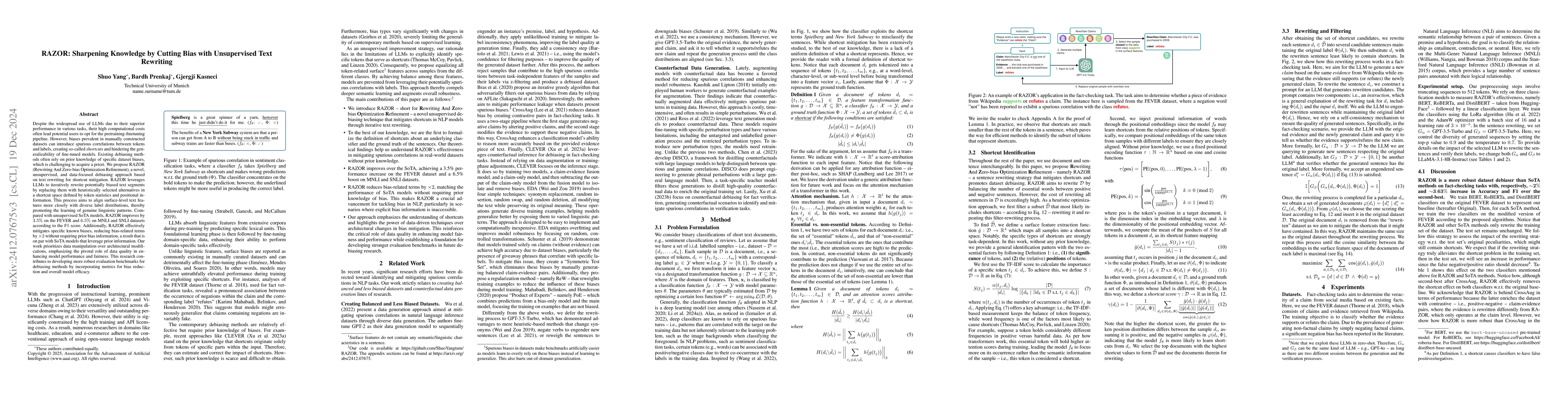 Thumbnail for RAZOR: Sharpening Knowledge by Cutting Bias with Unsupervised Text
  Rewriting