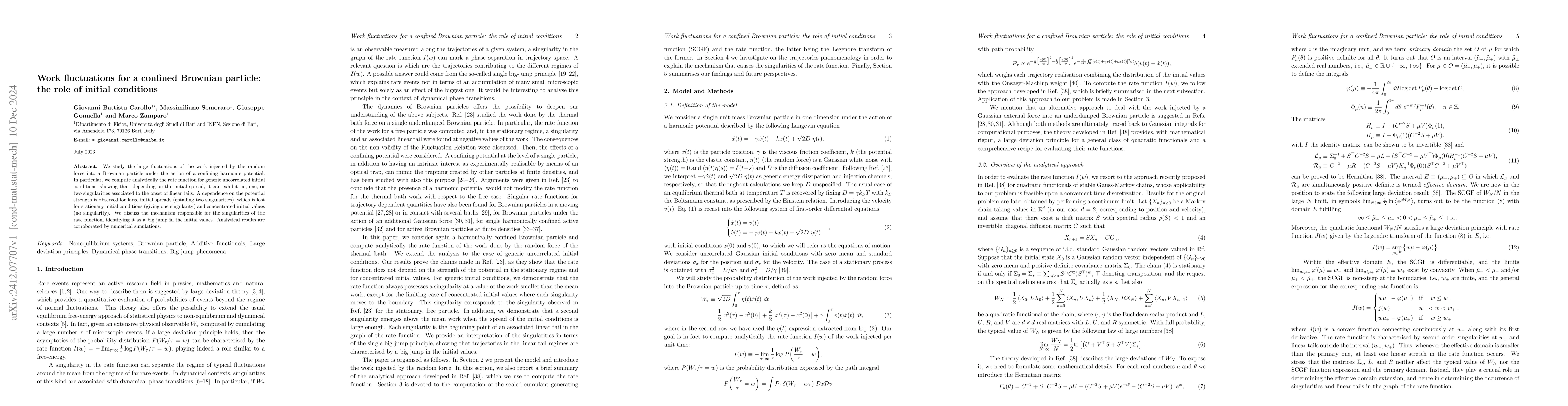 Thumbnail for Work fluctuations for a confined Brownian particle: the role of initial
  conditions