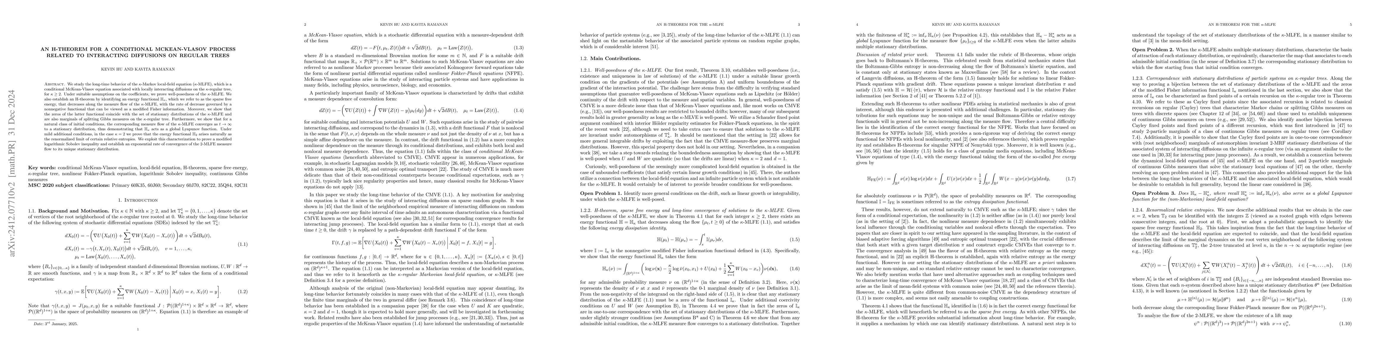 Thumbnail for An H-theorem for a conditional McKean-Vlasov process related to
  interacting diffusions on regular trees