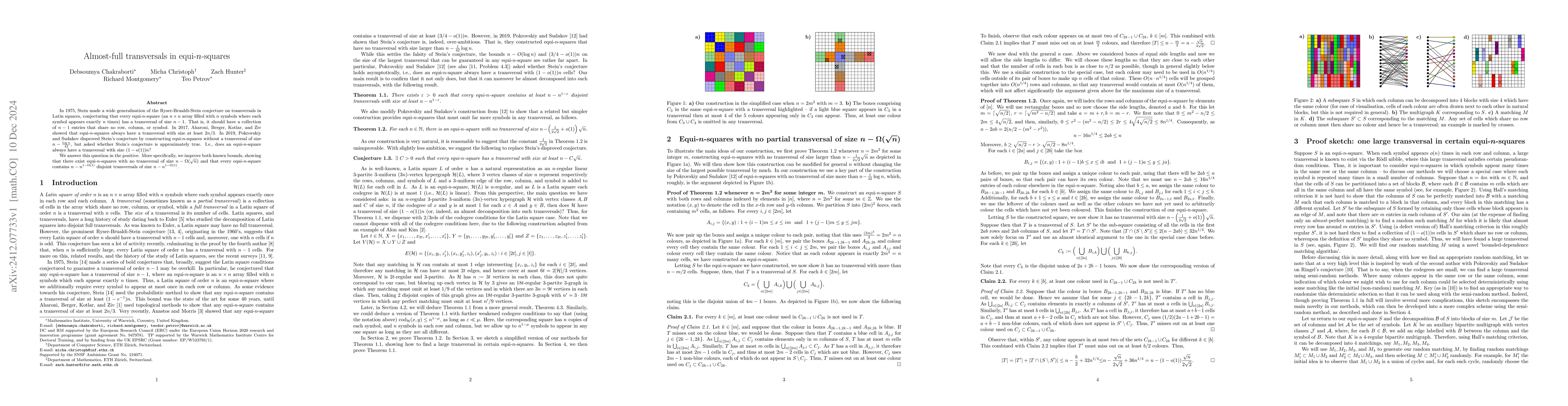 Thumbnail for Almost-full transversals in equi-$n$-squares