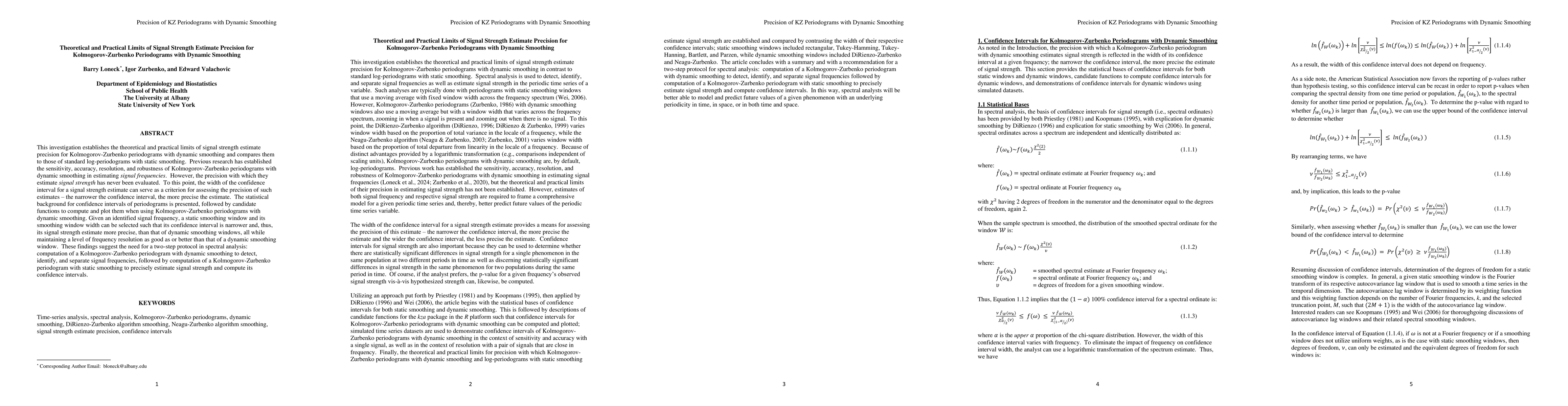 Thumbnail for Theoretical and Practical Limits of Signal Strength Estimate Precision
  for Kolmogorov-Zurbenko Periodograms with Dynamic Smoothing