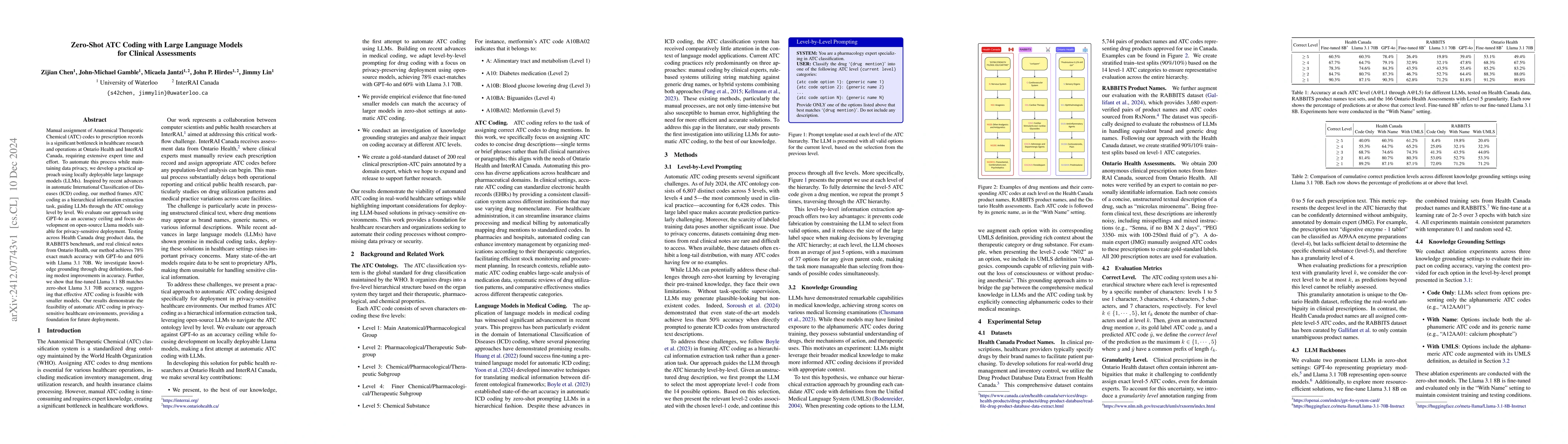 Thumbnail for Zero-Shot ATC Coding with Large Language Models for Clinical Assessments