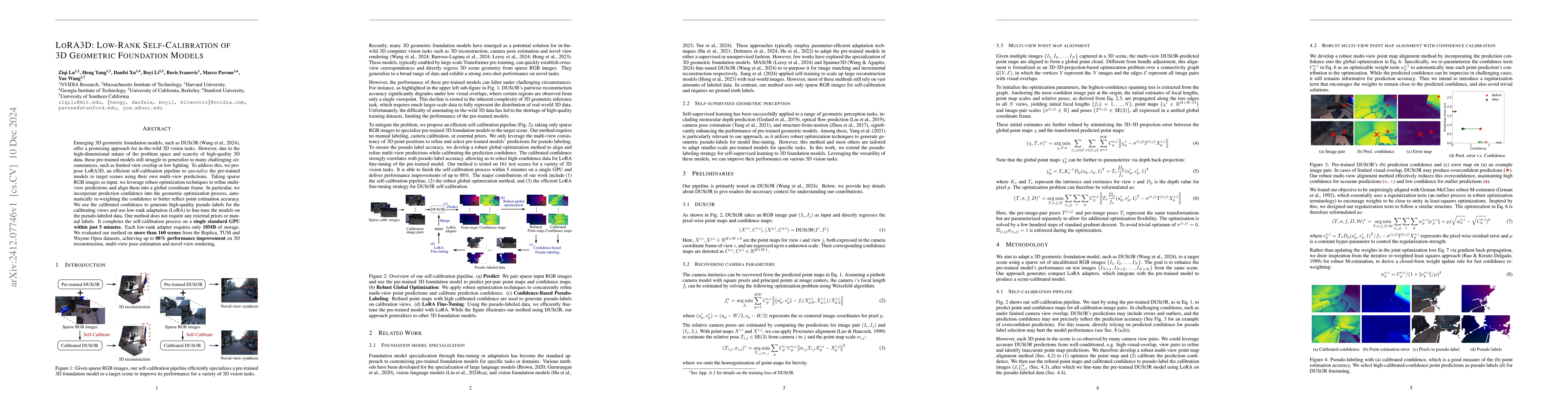 Thumbnail for LoRA3D: Low-Rank Self-Calibration of 3D Geometric Foundation Models