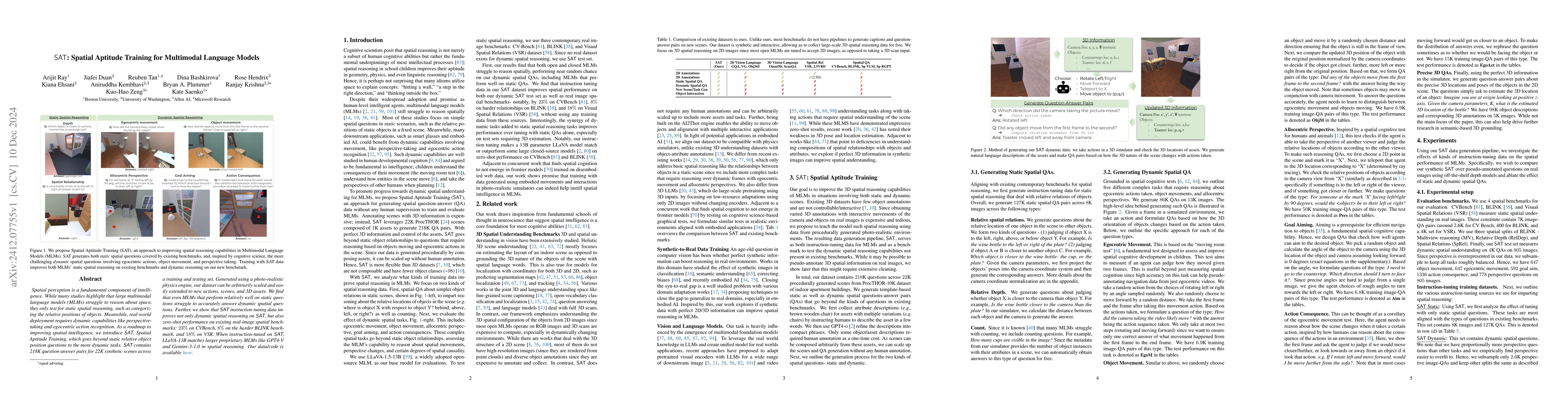 Thumbnail for SAT: Spatial Aptitude Training for Multimodal Language Models