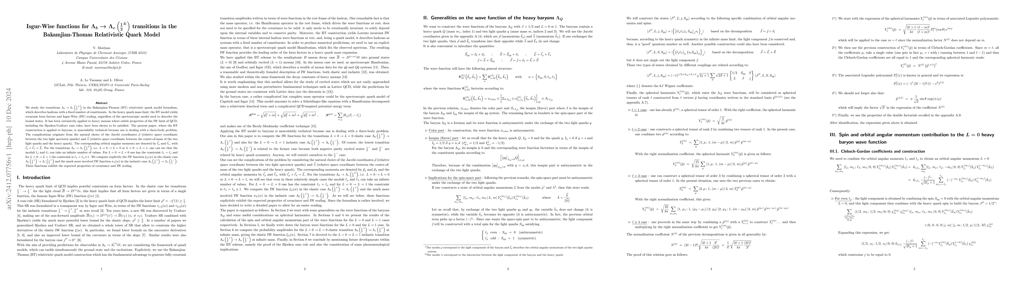 Thumbnail for Isgur-Wise functions for $\boldsymbol{Λ_b \to Λ_c\left({1
  \over 2}^\pm \right)}$ transitions in the Bakamjian-Thomas Relativistic Quark
  Model