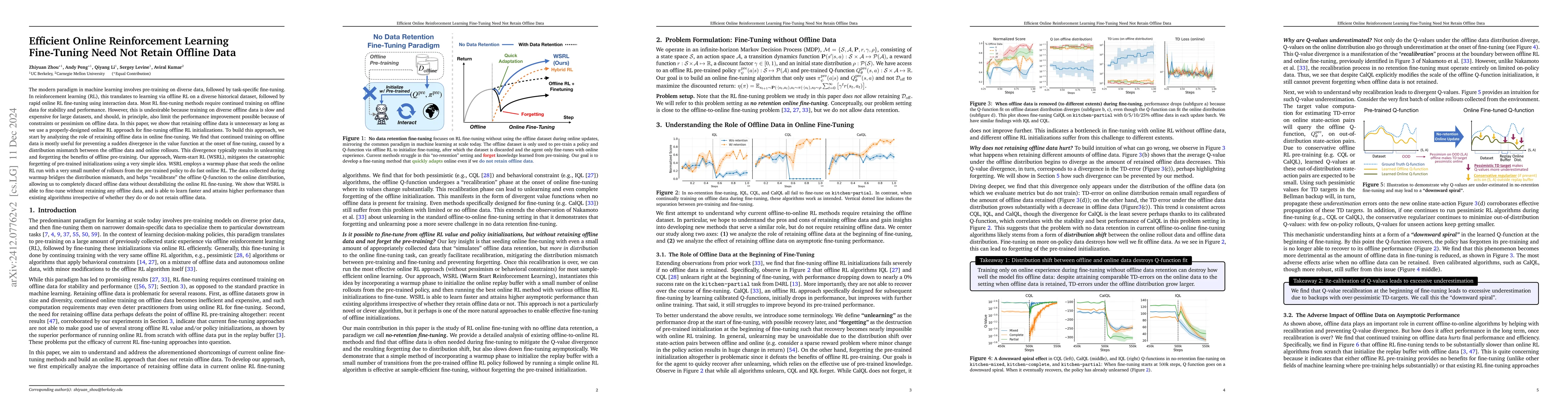 Thumbnail for Efficient Online Reinforcement Learning Fine-Tuning Need Not Retain
  Offline Data