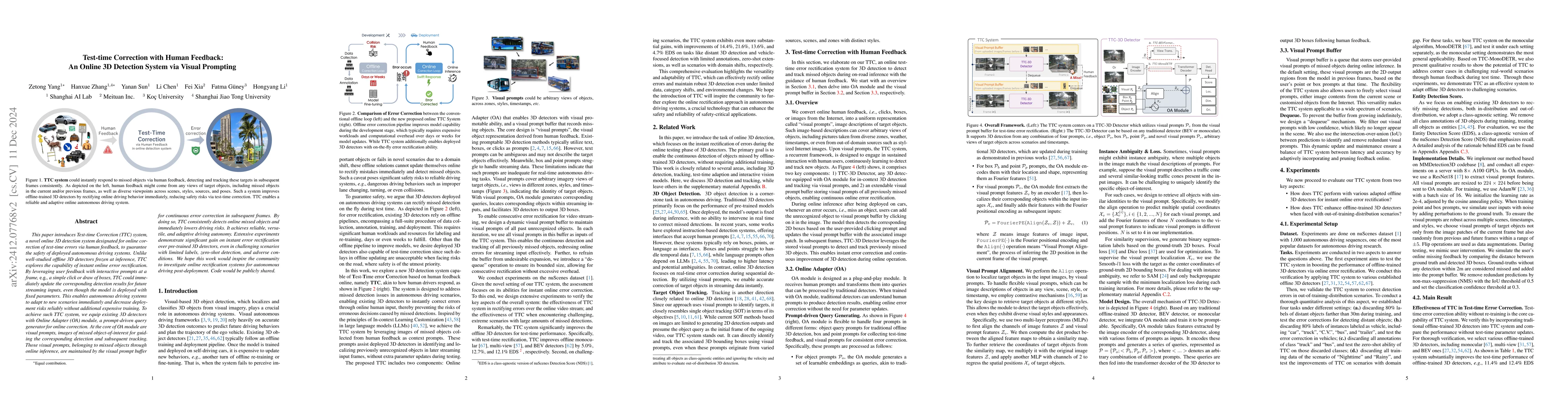 Thumbnail for Test-time Correction with Human Feedback: An Online 3D Detection System
  via Visual Prompting