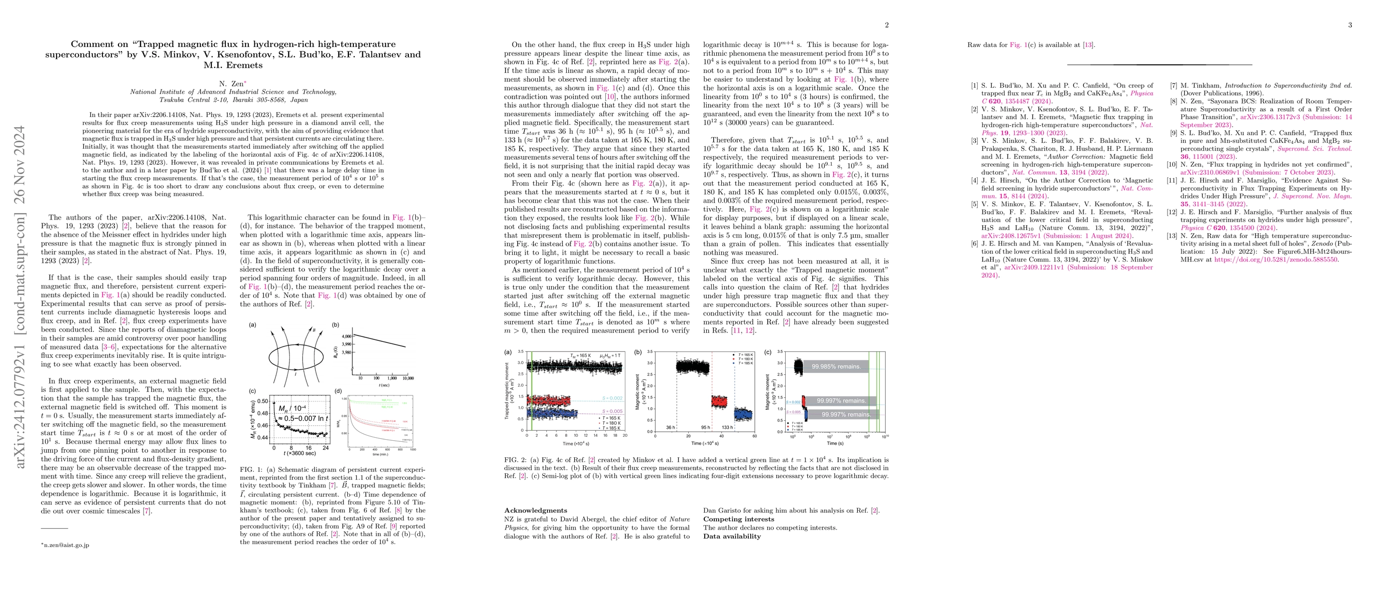 Thumbnail for Comment on "Trapped magnetic flux in hydrogen-rich high-temperature
  superconductors" by V.S. Minkov, V. Ksenofontov, S.L. Bud'ko, E.F. Talantsev
  and M.I. Eremets