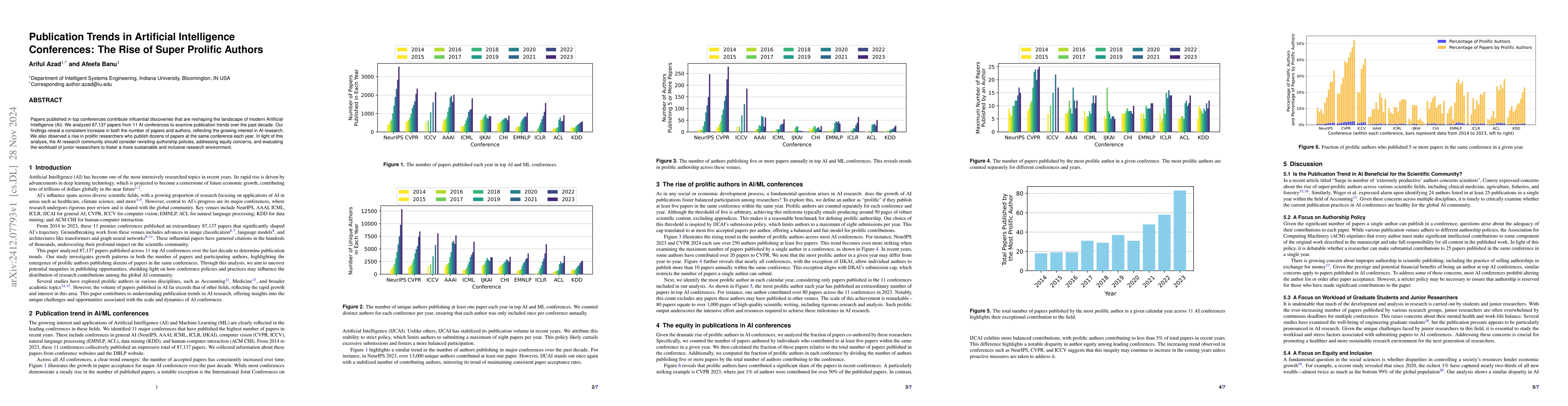 Thumbnail for Publication Trends in Artificial Intelligence Conferences: The Rise of
  Super Prolific Authors