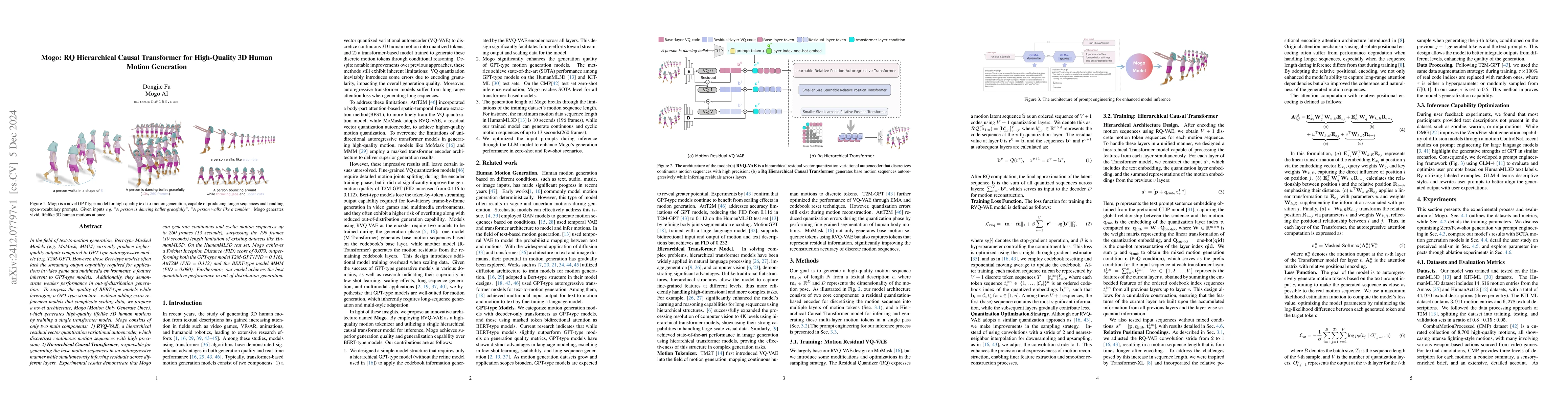 Thumbnail for Mogo: RQ Hierarchical Causal Transformer for High-Quality 3D Human
  Motion Generation