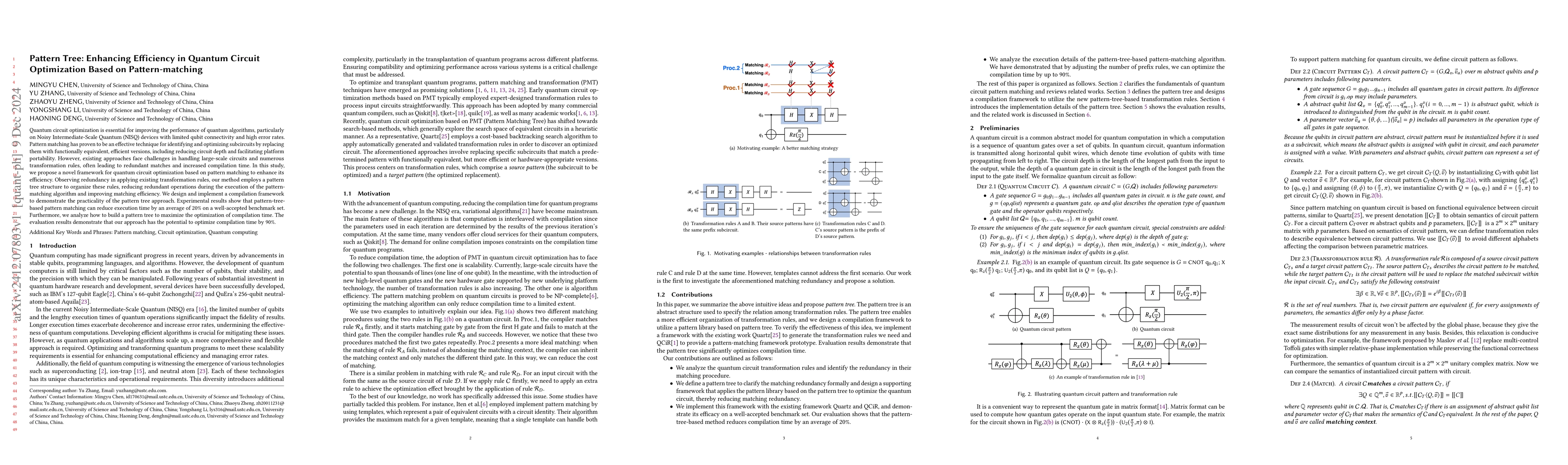 Thumbnail for Pattern Tree: Enhancing Efficiency in Quantum Circuit Optimization Based
  on Pattern-matching