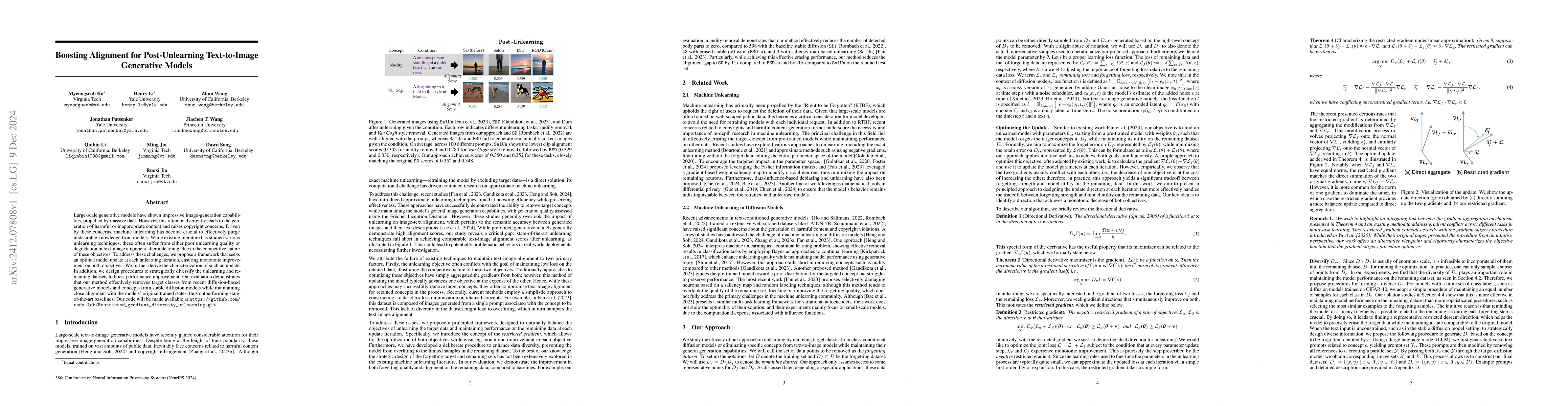 Thumbnail for Boosting Alignment for Post-Unlearning Text-to-Image Generative Models