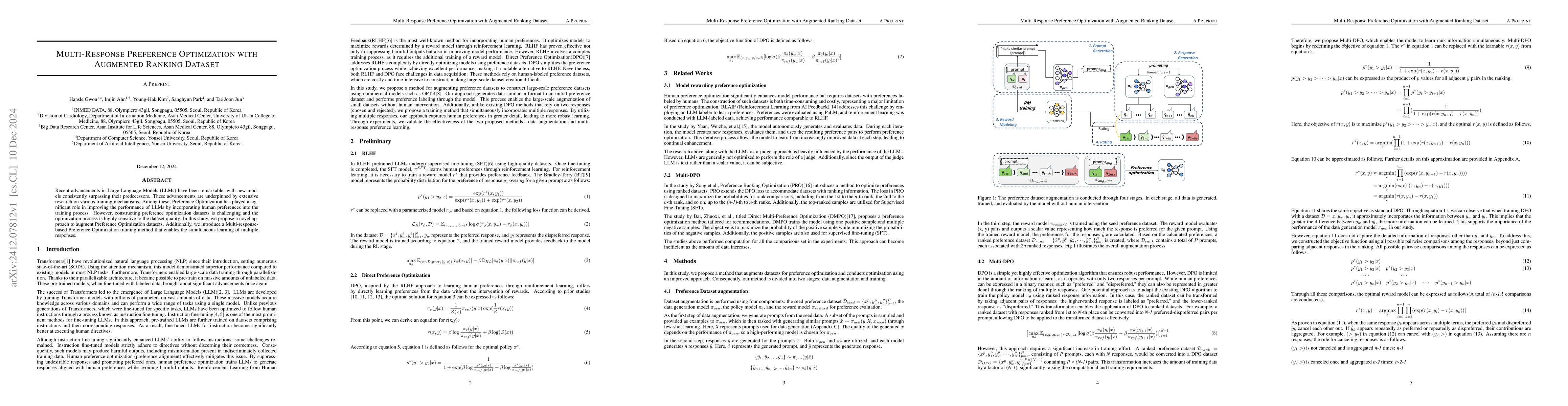 Thumbnail for Multi-Response Preference Optimization with Augmented Ranking Dataset