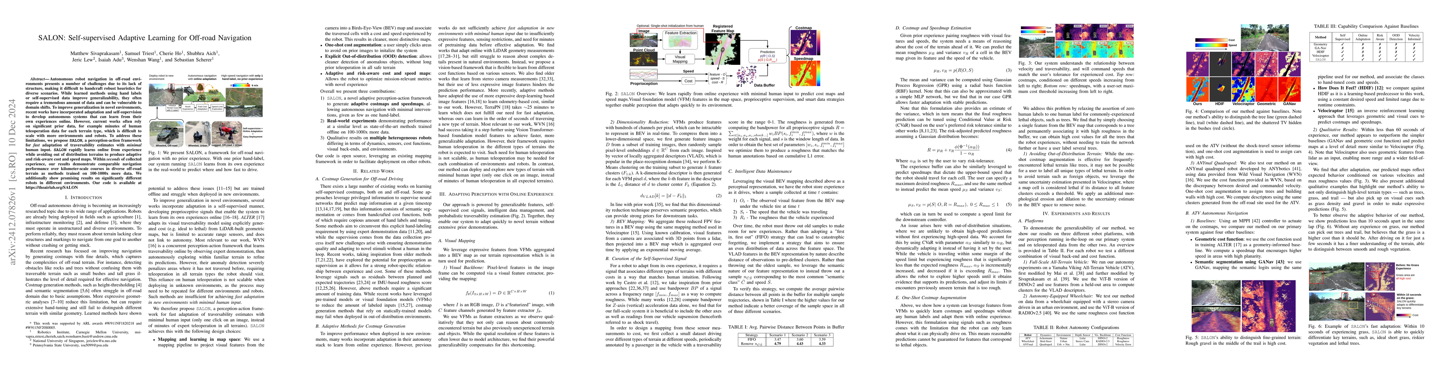 Thumbnail for SALON: Self-supervised Adaptive Learning for Off-road Navigation