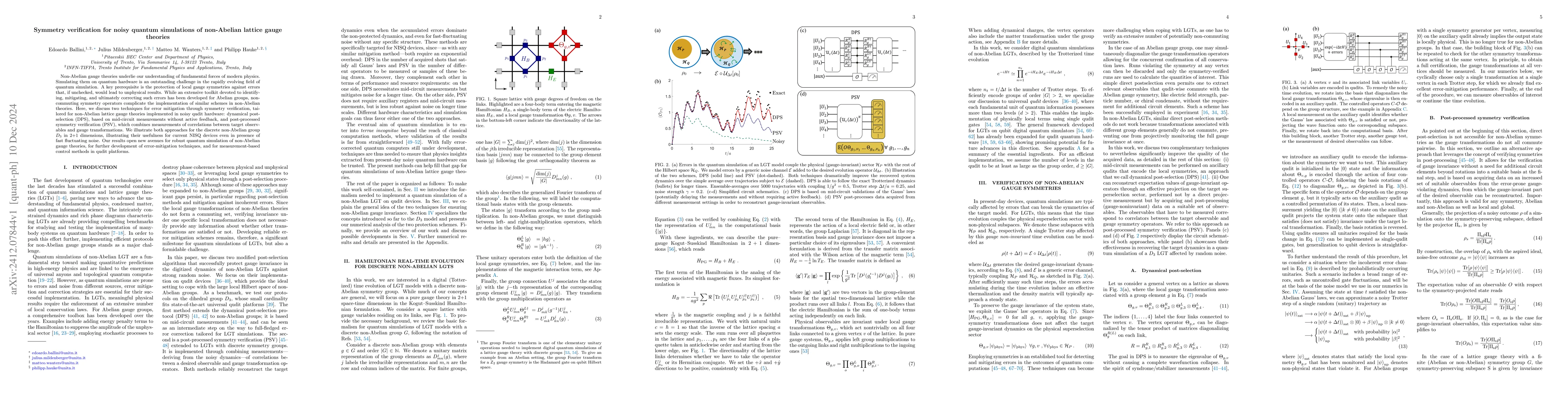 Thumbnail for Symmetry verification for noisy quantum simulations of non-Abelian
  lattice gauge theories