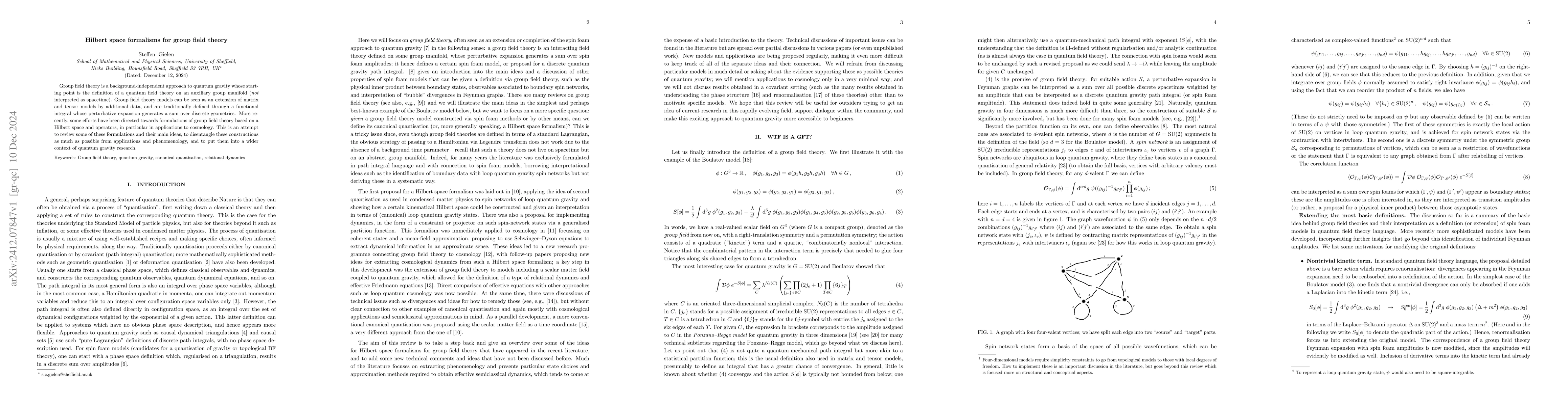 Thumbnail for Hilbert space formalisms for group field theory