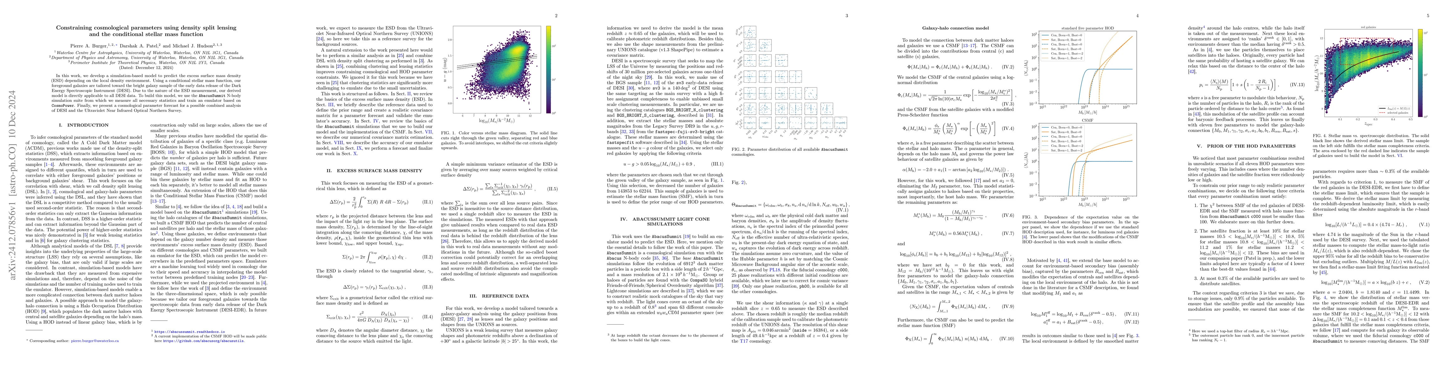 Thumbnail for Constraining cosmological parameters using density split lensing and the
  conditional stellar mass function