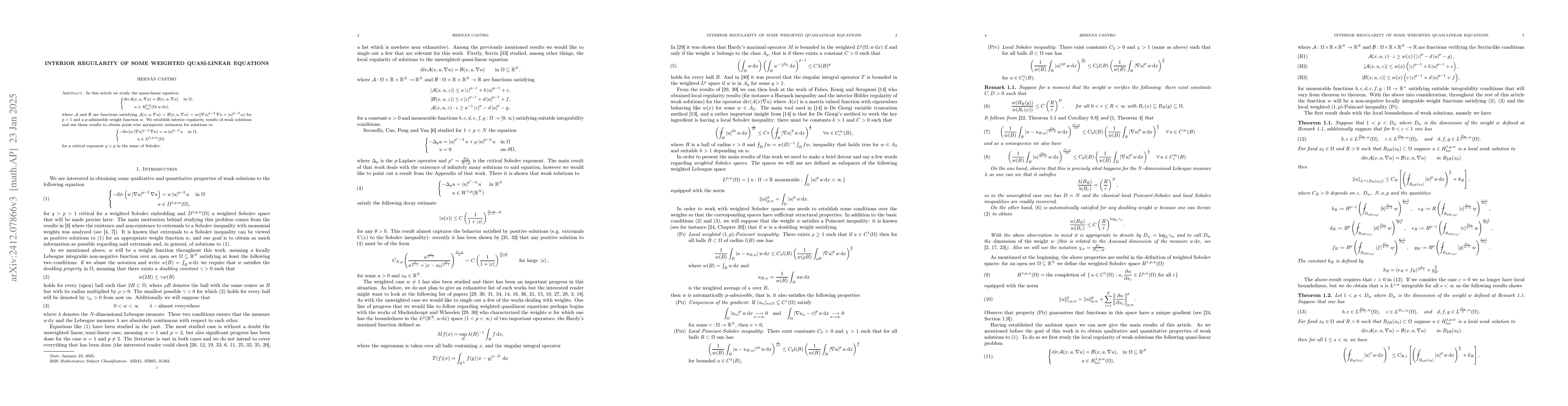 Thumbnail for Interior regularity of some weighted quasi-linear equations