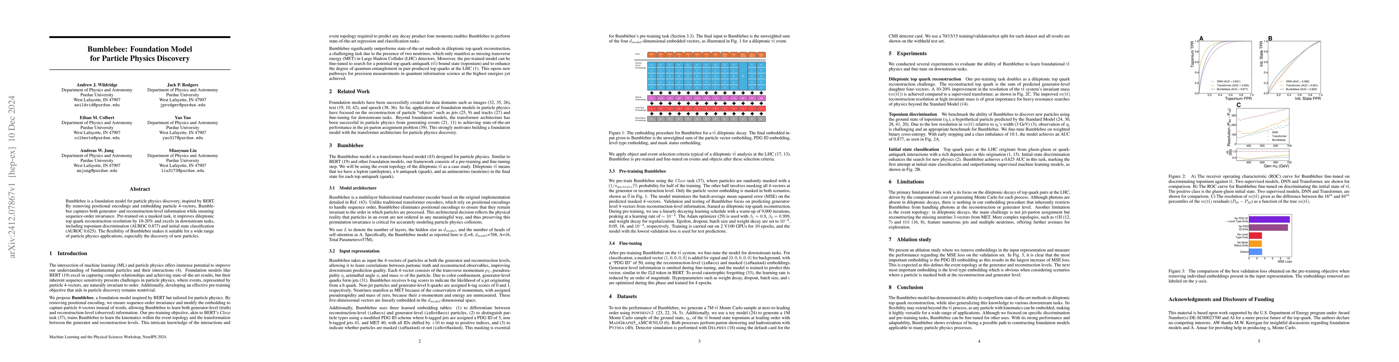 Thumbnail for Bumblebee: Foundation Model for Particle Physics Discovery
