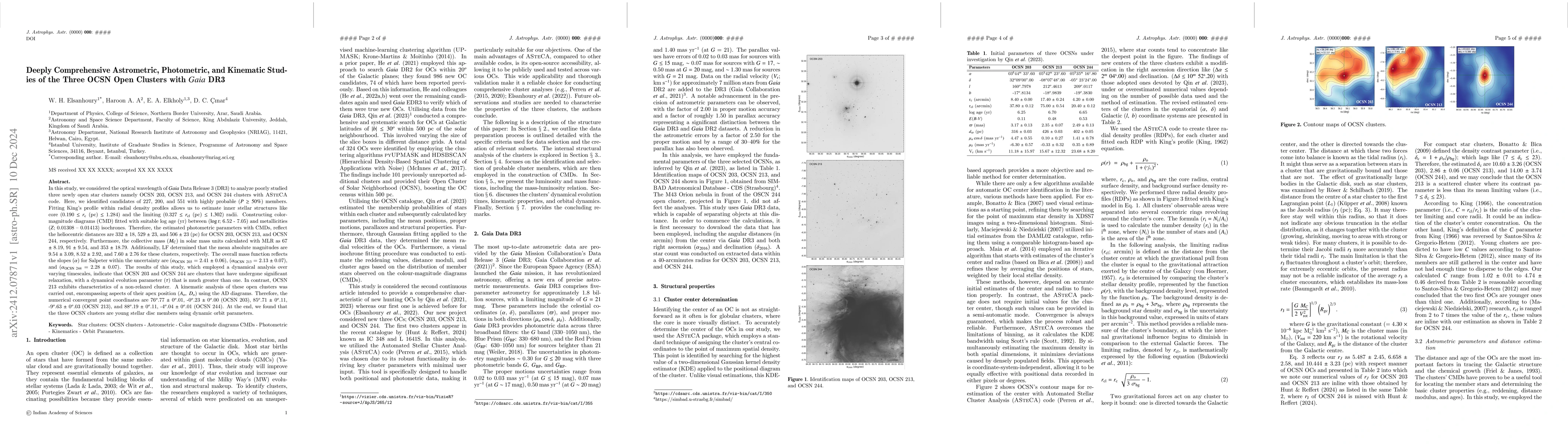 Thumbnail for Deeply Comprehensive Astrometric, Photometric, and Kinematic Studies of
  the Three OCSN Open Clusters with Gaia DR3
