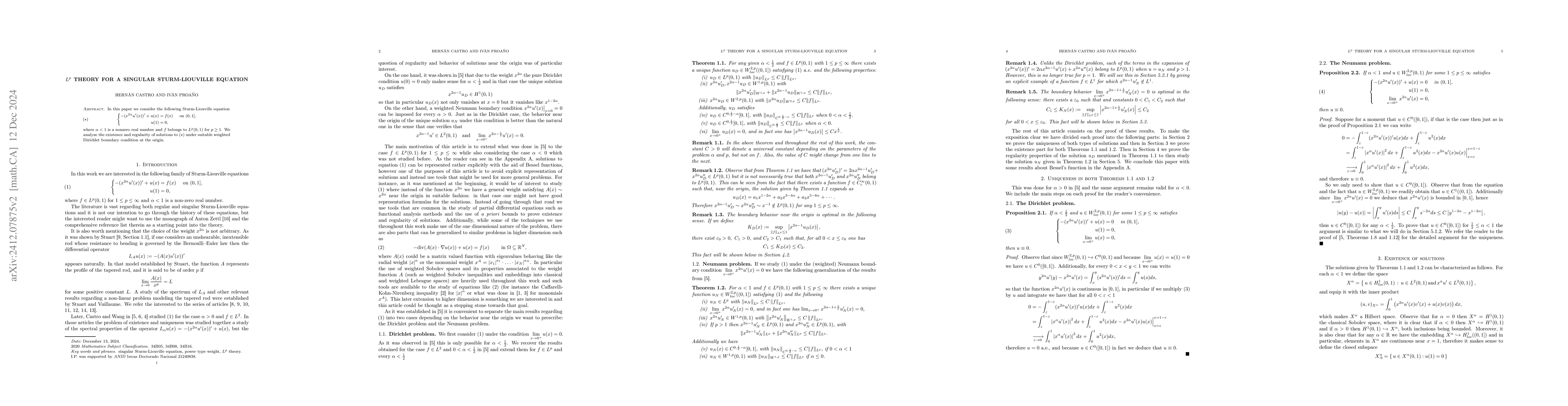 Thumbnail for $L^p$ theory for a singular Sturm-Liouville equation