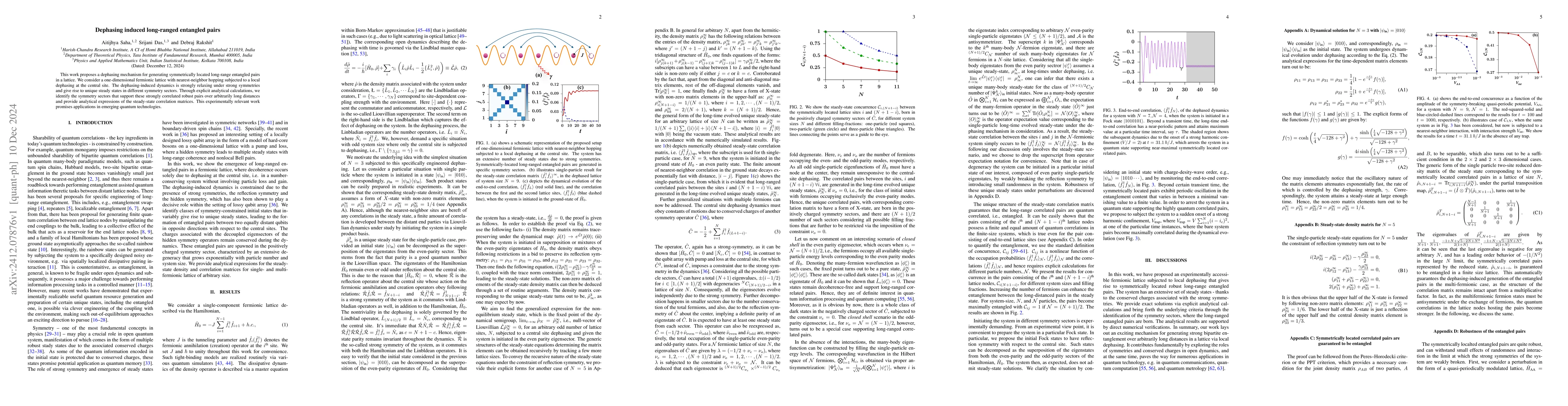 Thumbnail for Dephasing induced long-ranged entangled pairs