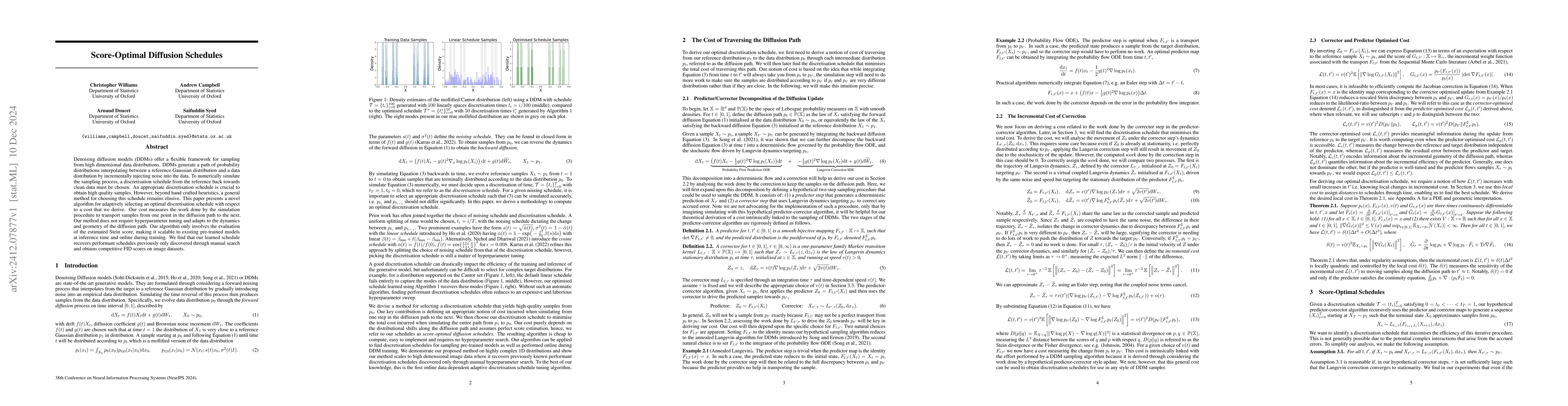 Thumbnail for Score-Optimal Diffusion Schedules