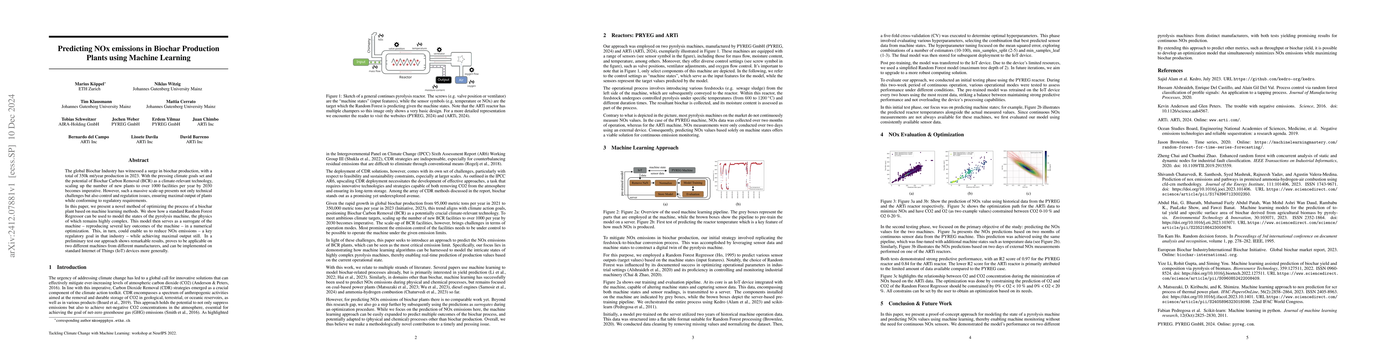 Thumbnail for Predicting NOx emissions in Biochar Production Plants using Machine
  Learning