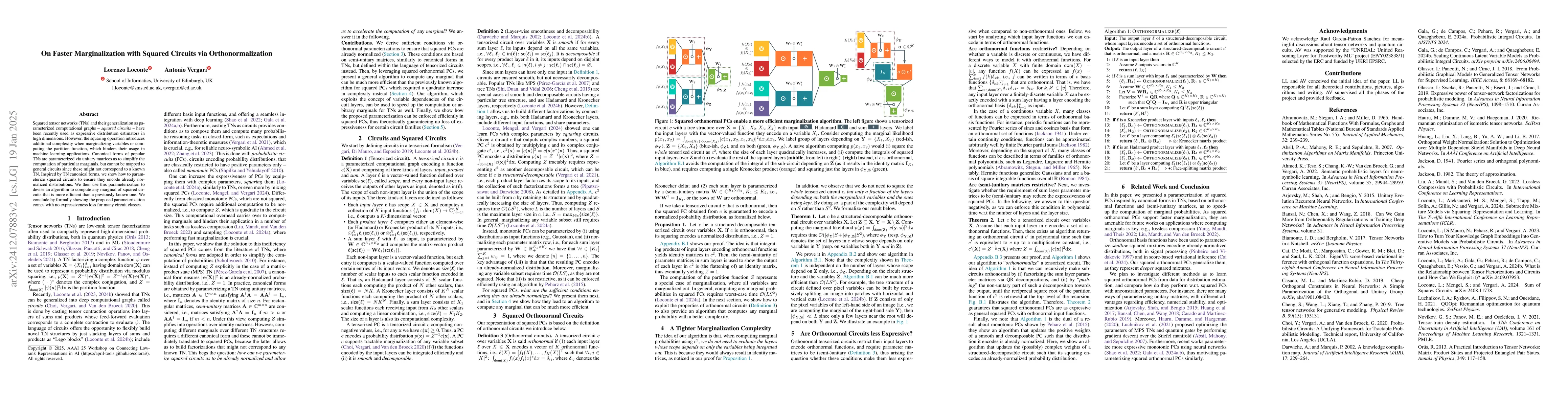 Thumbnail for On Faster Marginalization with Squared Circuits via Orthonormalization