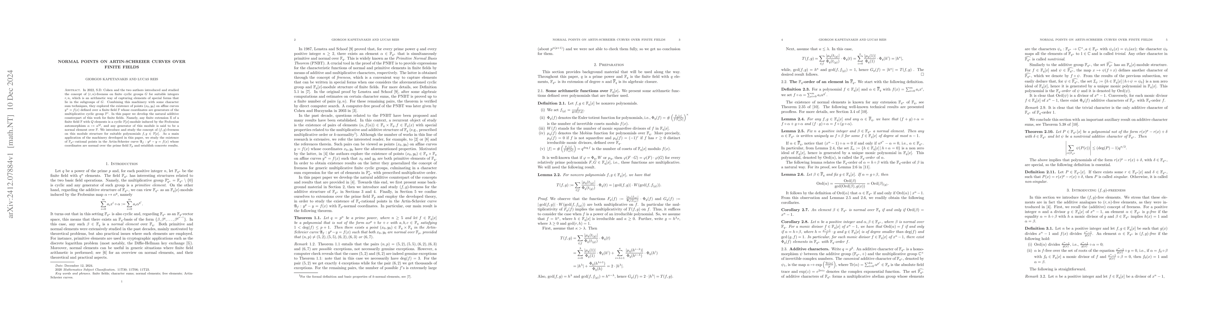 Thumbnail for Normal points on Artin-Schreier curves over finite fields