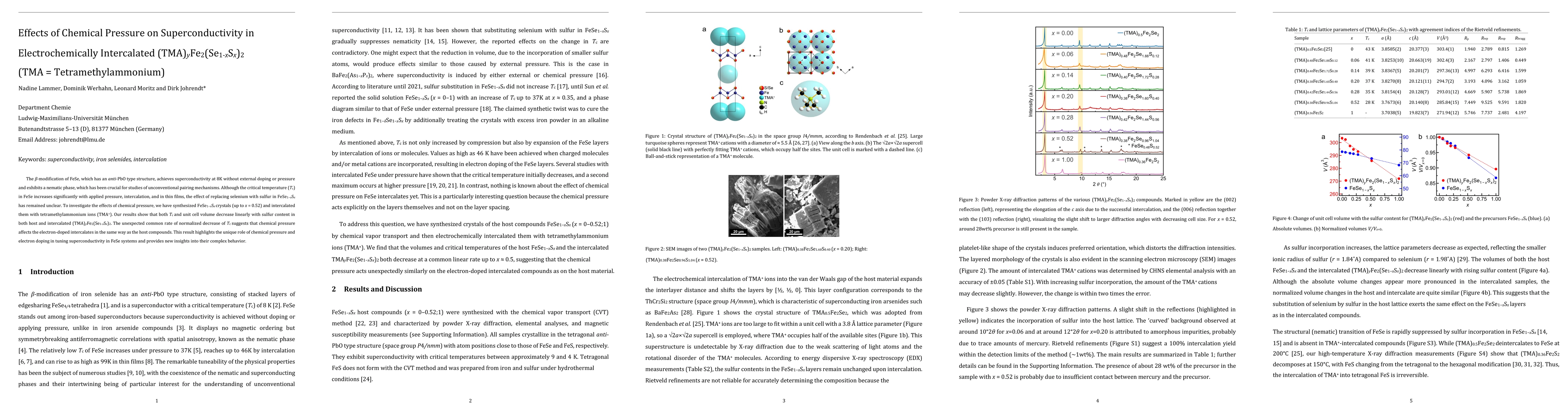 Thumbnail for Effects of Chemical Pressure on Superconductivity in Electrochemically
  Intercalated (TMA)yFe2(Se1-xSx)2 (TMA = Tetramethylammonium)