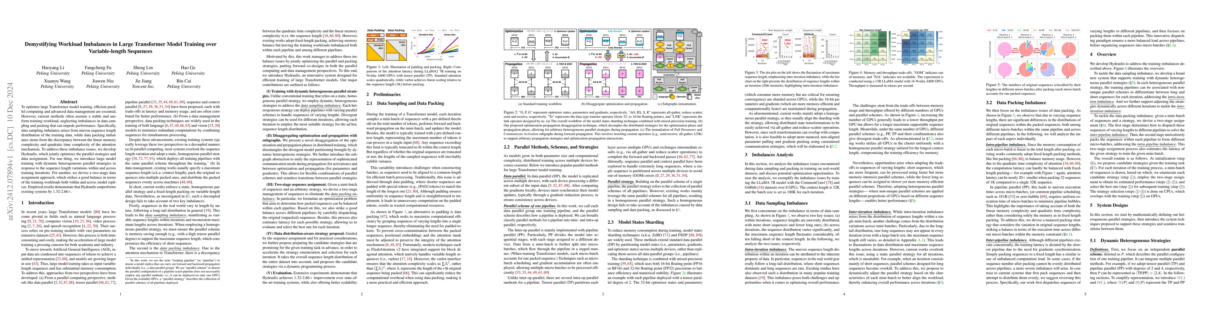Thumbnail for Demystifying Workload Imbalances in Large Transformer Model Training
  over Variable-length Sequences