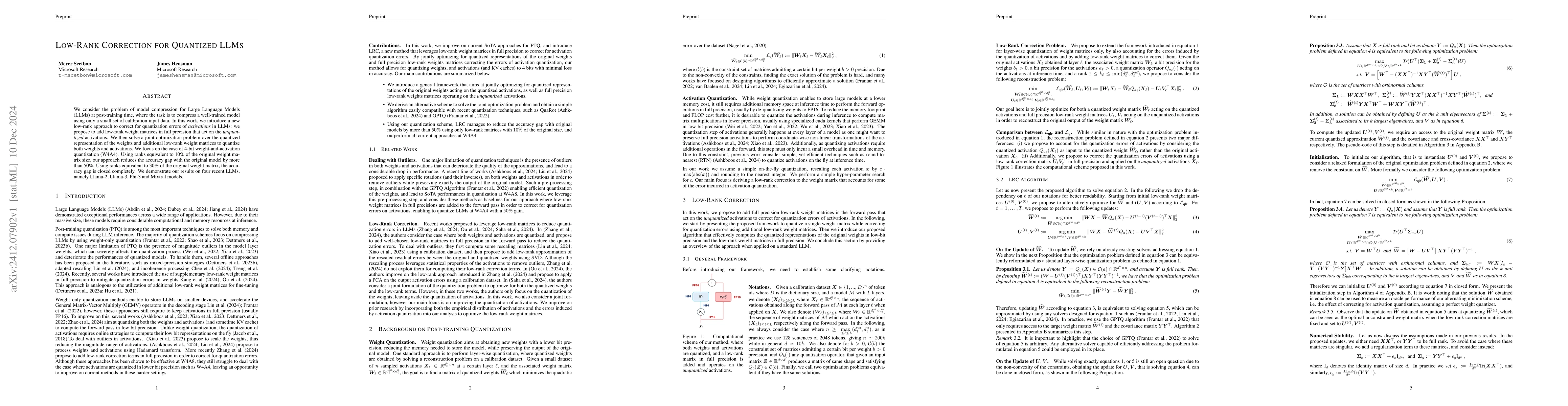 Thumbnail for Low-Rank Correction for Quantized LLMs