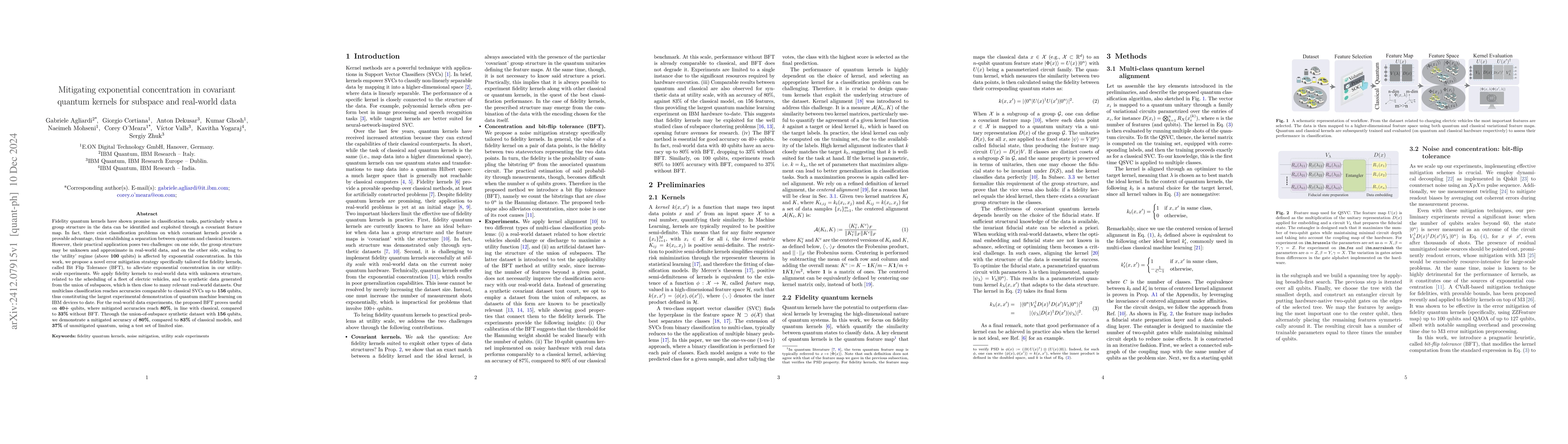 Thumbnail for Mitigating exponential concentration in covariant quantum kernels for
  subspace and real-world data