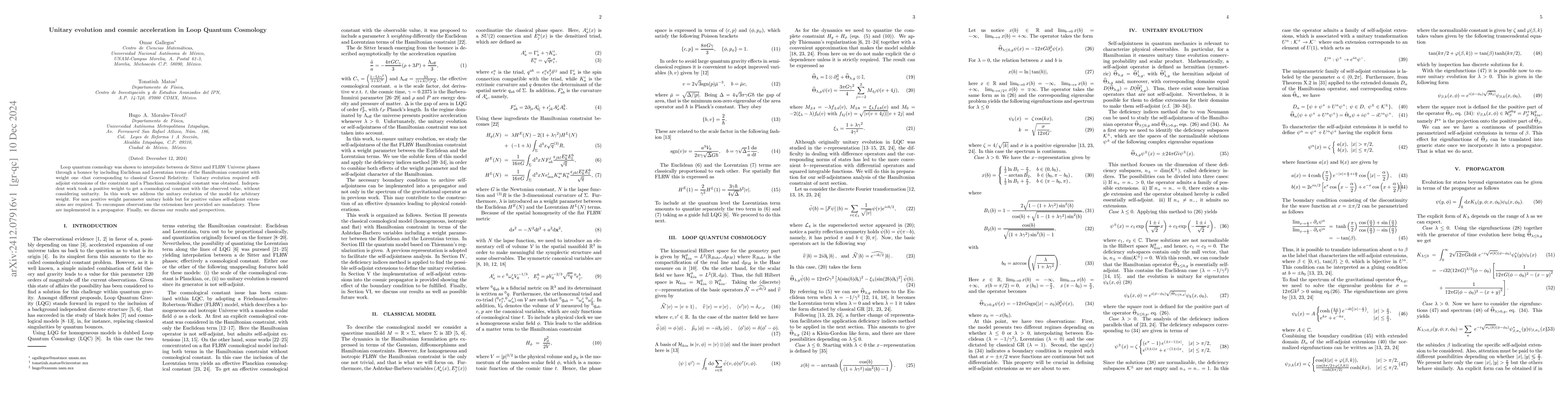 Thumbnail for Unitary evolution and cosmic acceleration in Loop Quantum Cosmology