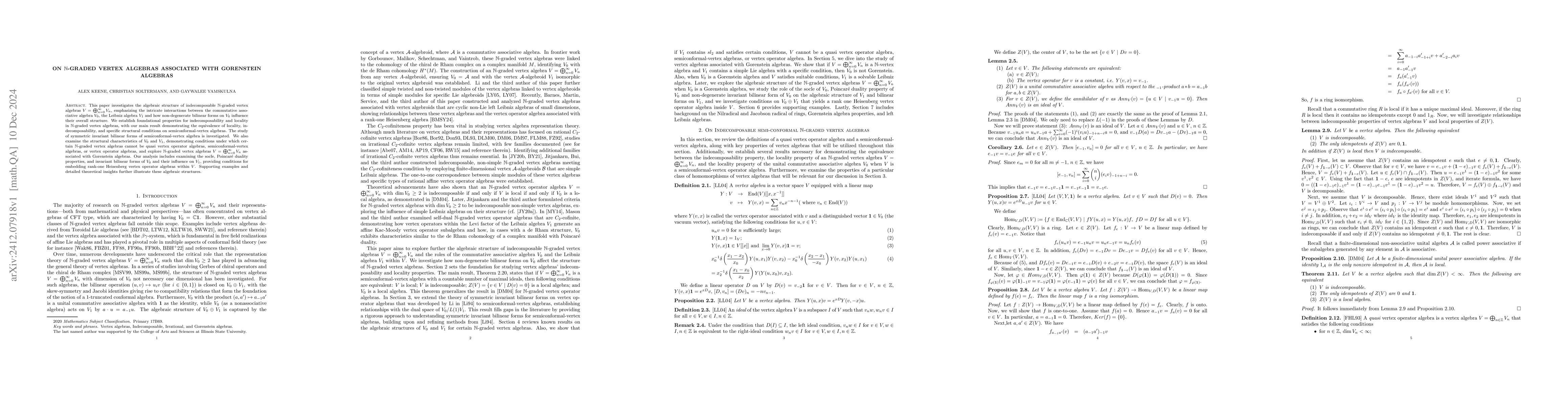 Thumbnail for On $\mathbb{N}$-graded vertex algebras associated with Gorenstein
  algebras