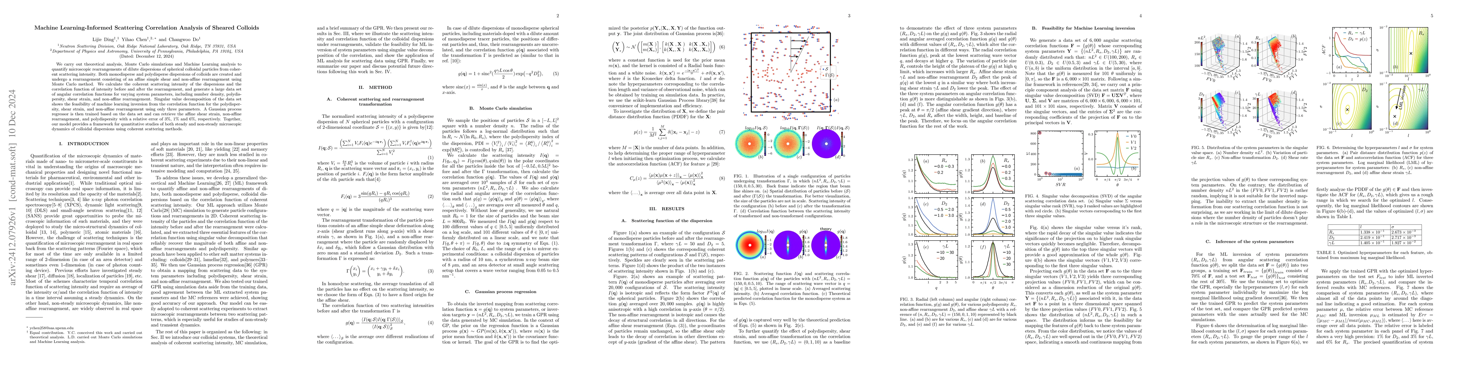 Thumbnail for Machine Learning-Informed Scattering Correlation Analysis of Sheared
  Colloids