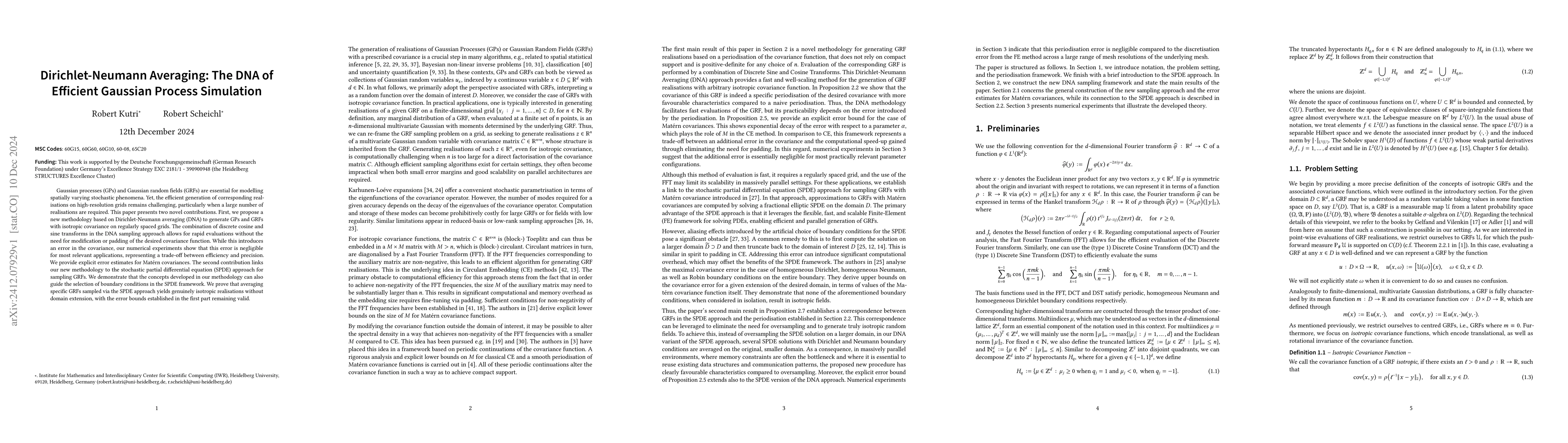 Thumbnail for Dirichlet-Neumann Averaging: The DNA of Efficient Gaussian Process
  Simulation