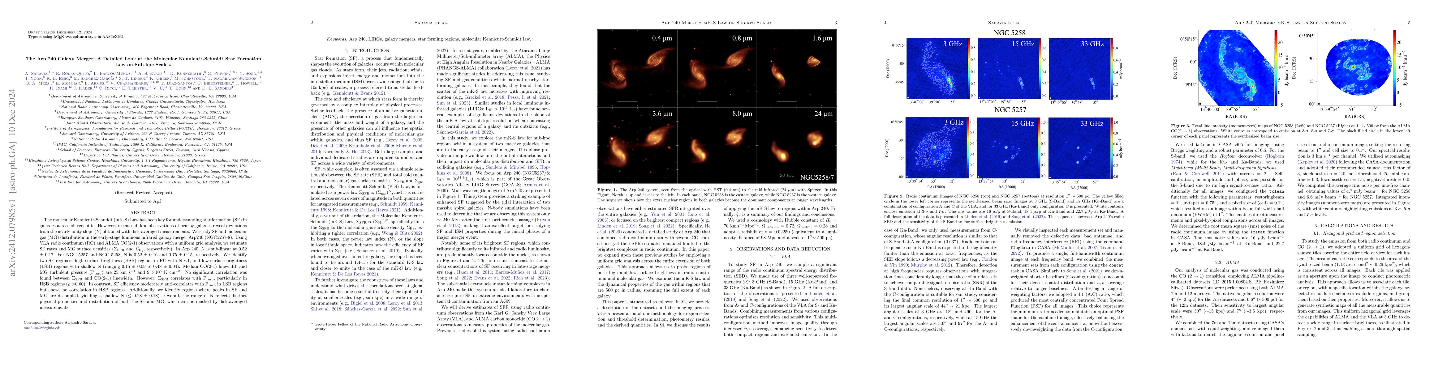 Thumbnail for The Arp 240 Galaxy Merger: A Detailed Look at the Molecular
  Kennicutt-Schmidt Star Formation Law on Sub-kpc Scales