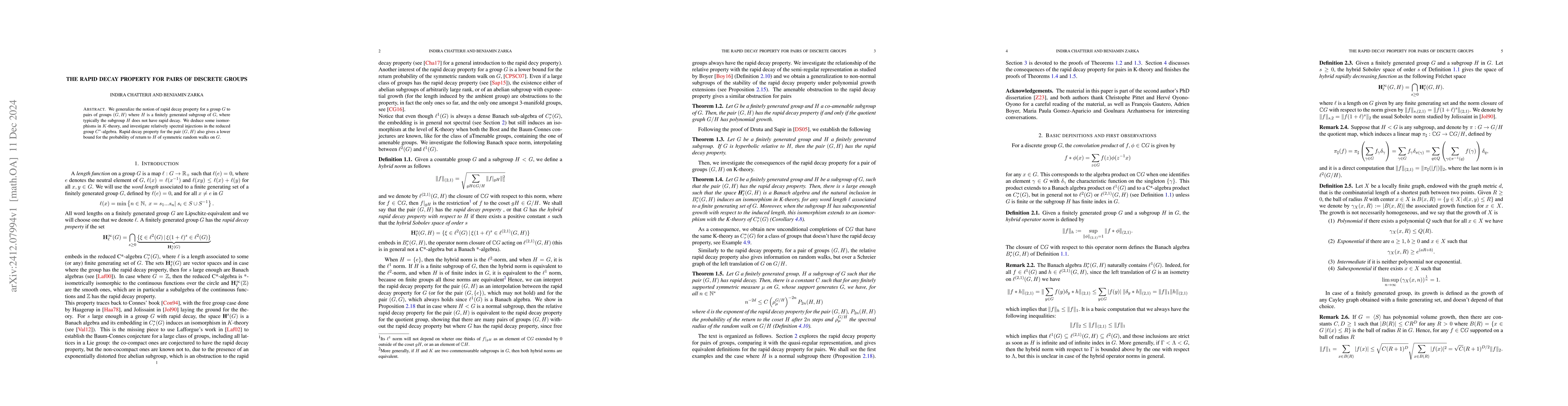 Thumbnail for The rapid decay property for pairs of discrete groups