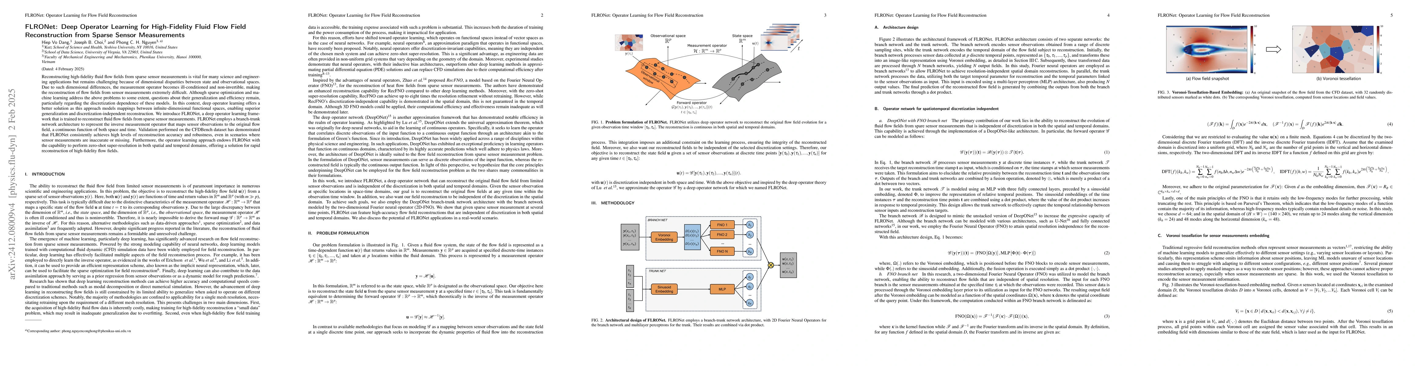 Thumbnail for FLRONet: Deep Operator Learning for High-Fidelity Fluid Flow Field
  Reconstruction from Sparse Sensor Measurements