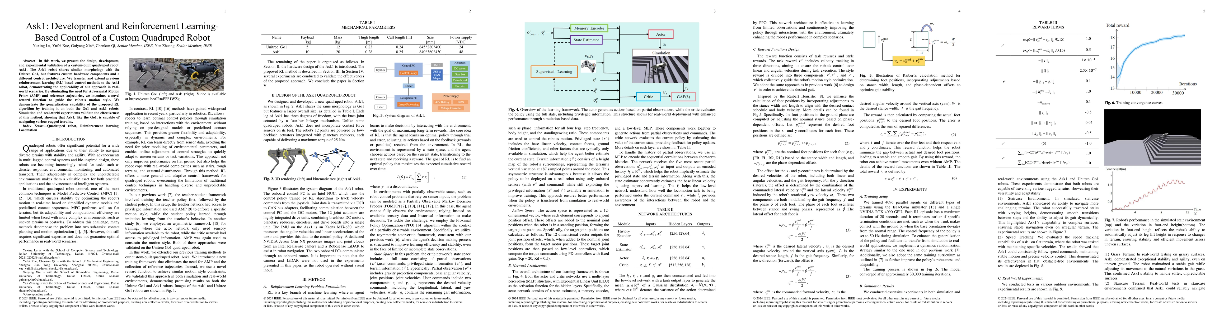 Thumbnail for Ask1: Development and Reinforcement Learning-Based Control of a Custom
  Quadruped Robot