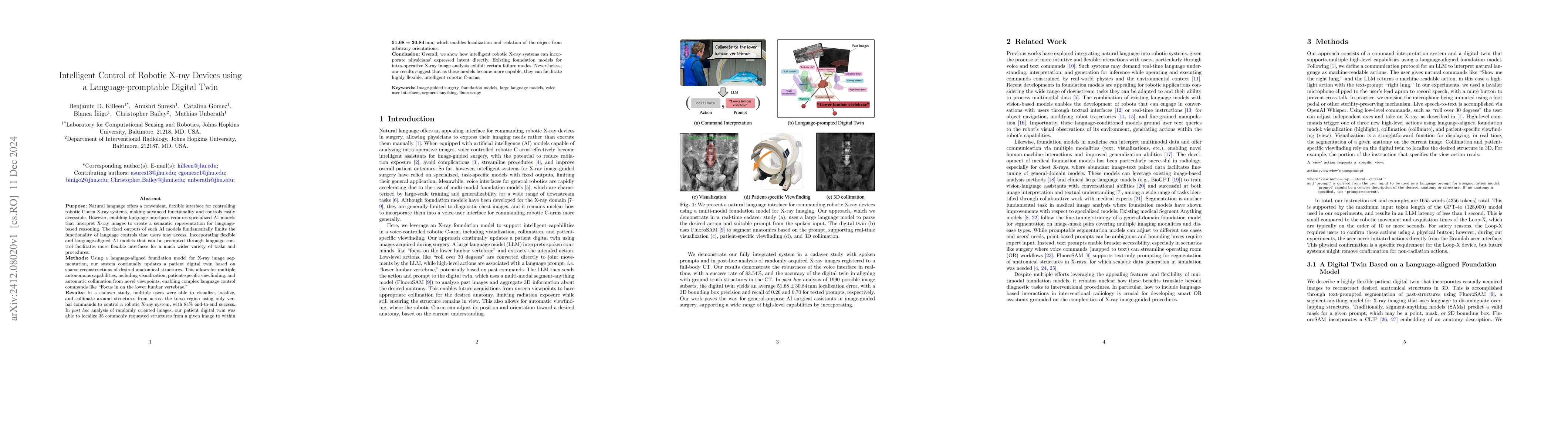 Thumbnail for Intelligent Control of Robotic X-ray Devices using a Language-promptable
  Digital Twin