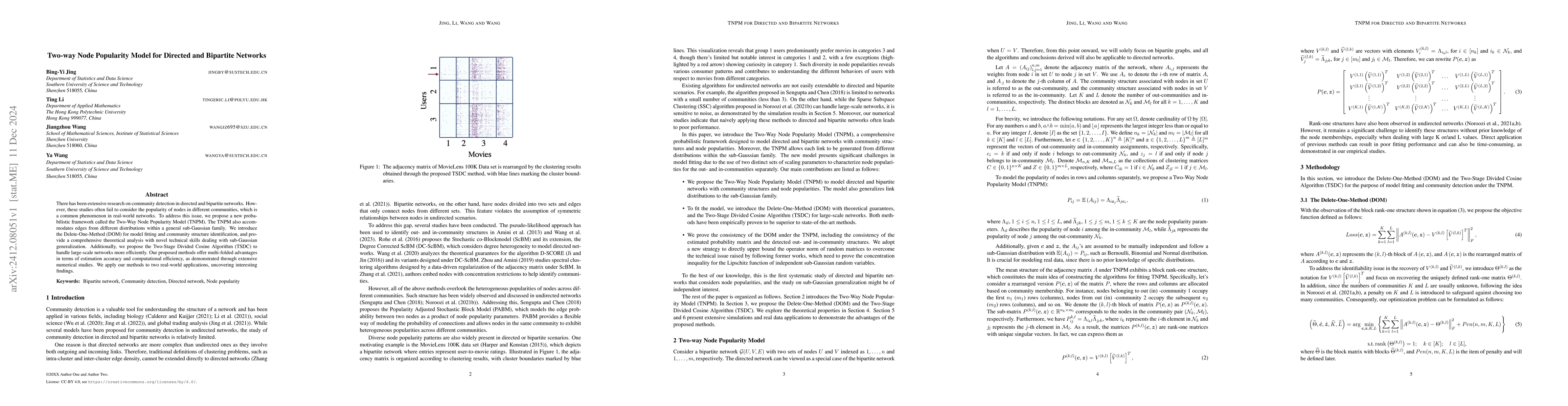 Thumbnail for Two-way Node Popularity Model for Directed and Bipartite Networks